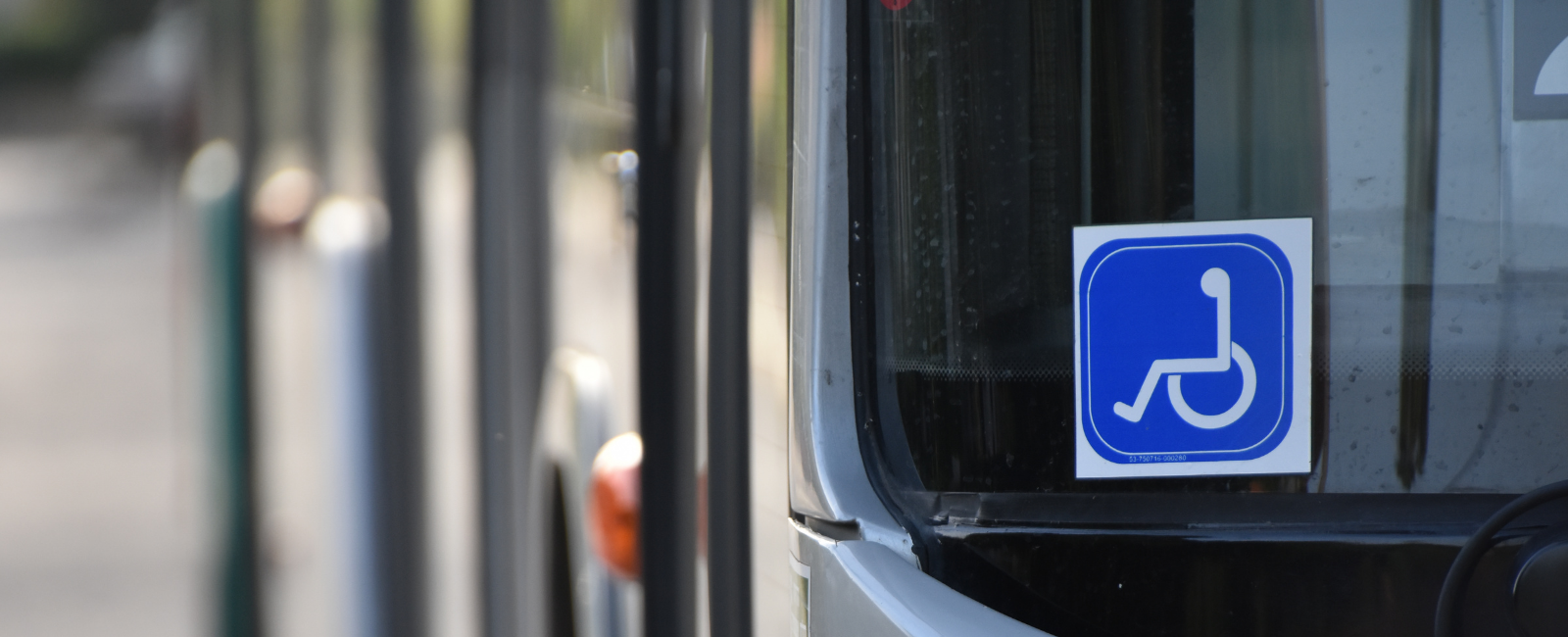 accessible sign on a public transportation bus